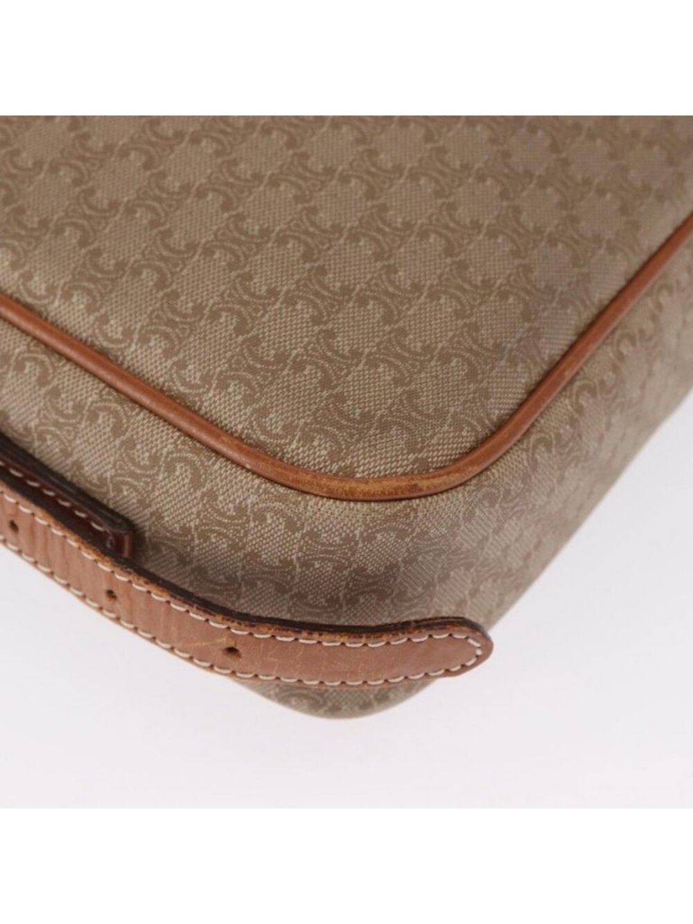 Authentic CELINE Macadam Canvas Shoulder Bag PVC Beige Gold - Picture 4 of 16